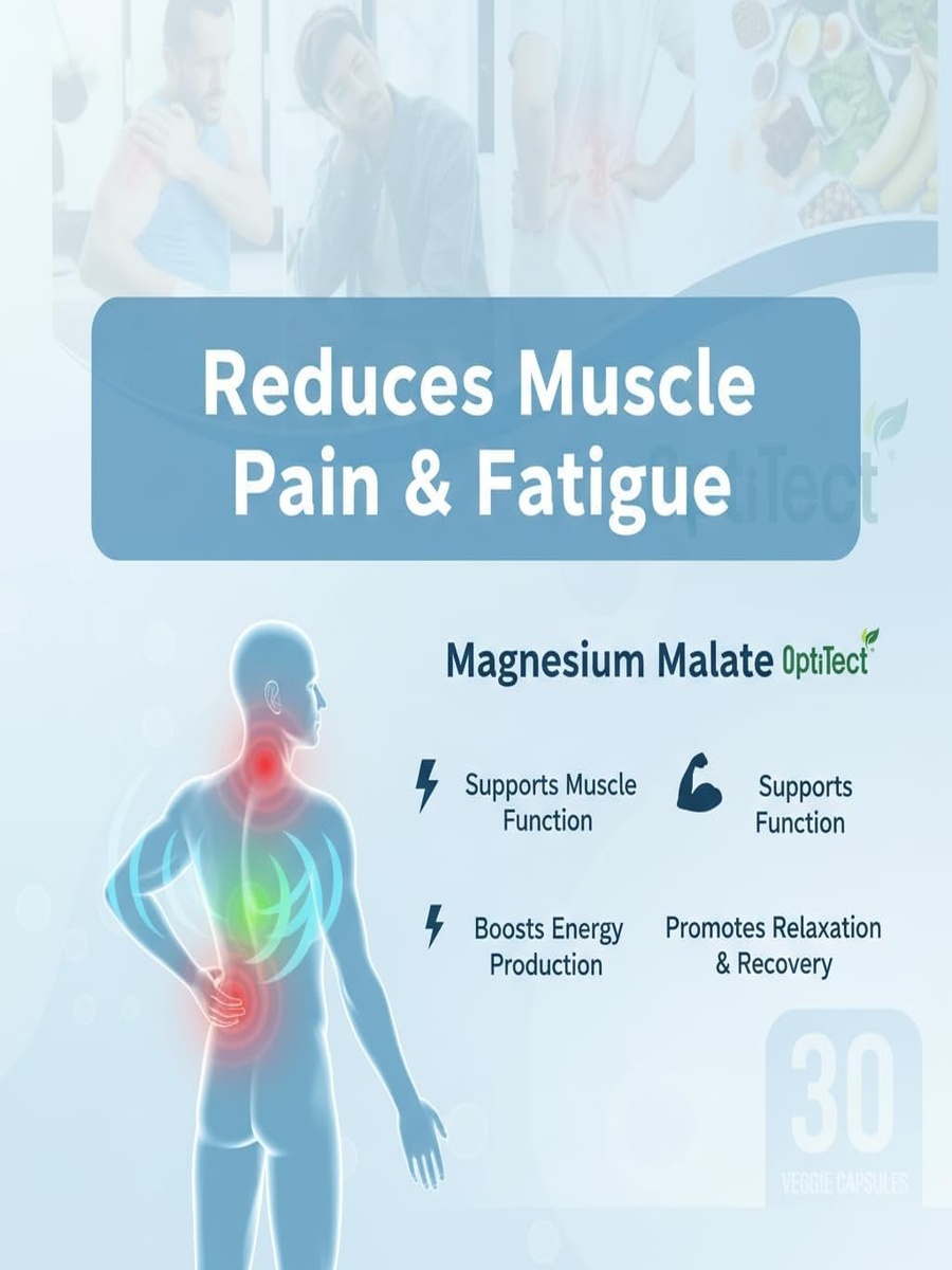 Magnesium Malate 1000 mg | Nervous System Health | Magnesium, Vitamin B6 |  30 Capsules