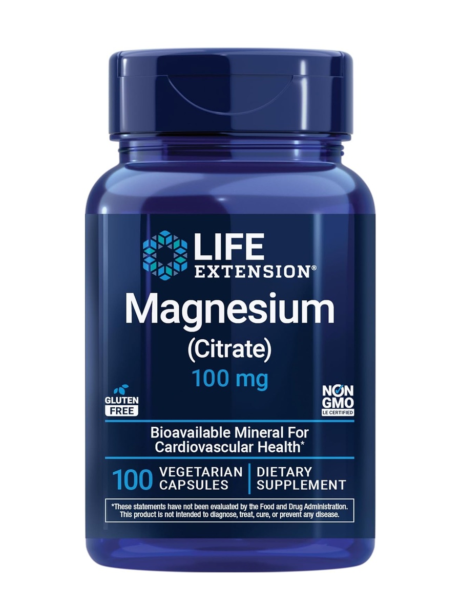 Magnesium Citrate 100 mg | Cardiovascular Health |  100 Vegetarian Capsules