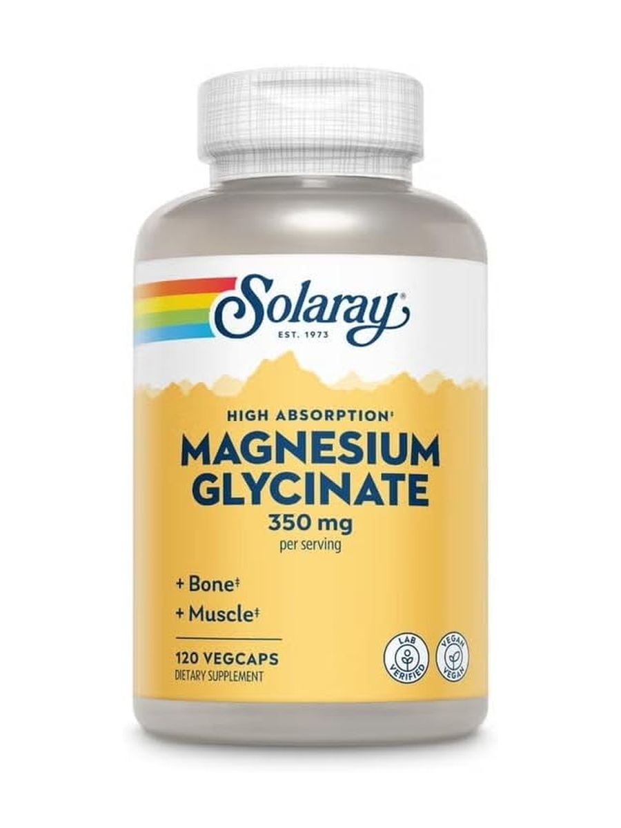 High Absorption Magnesium Glycinate 350 mg | Bone and Muscle Support | 120 Veggie Capsules