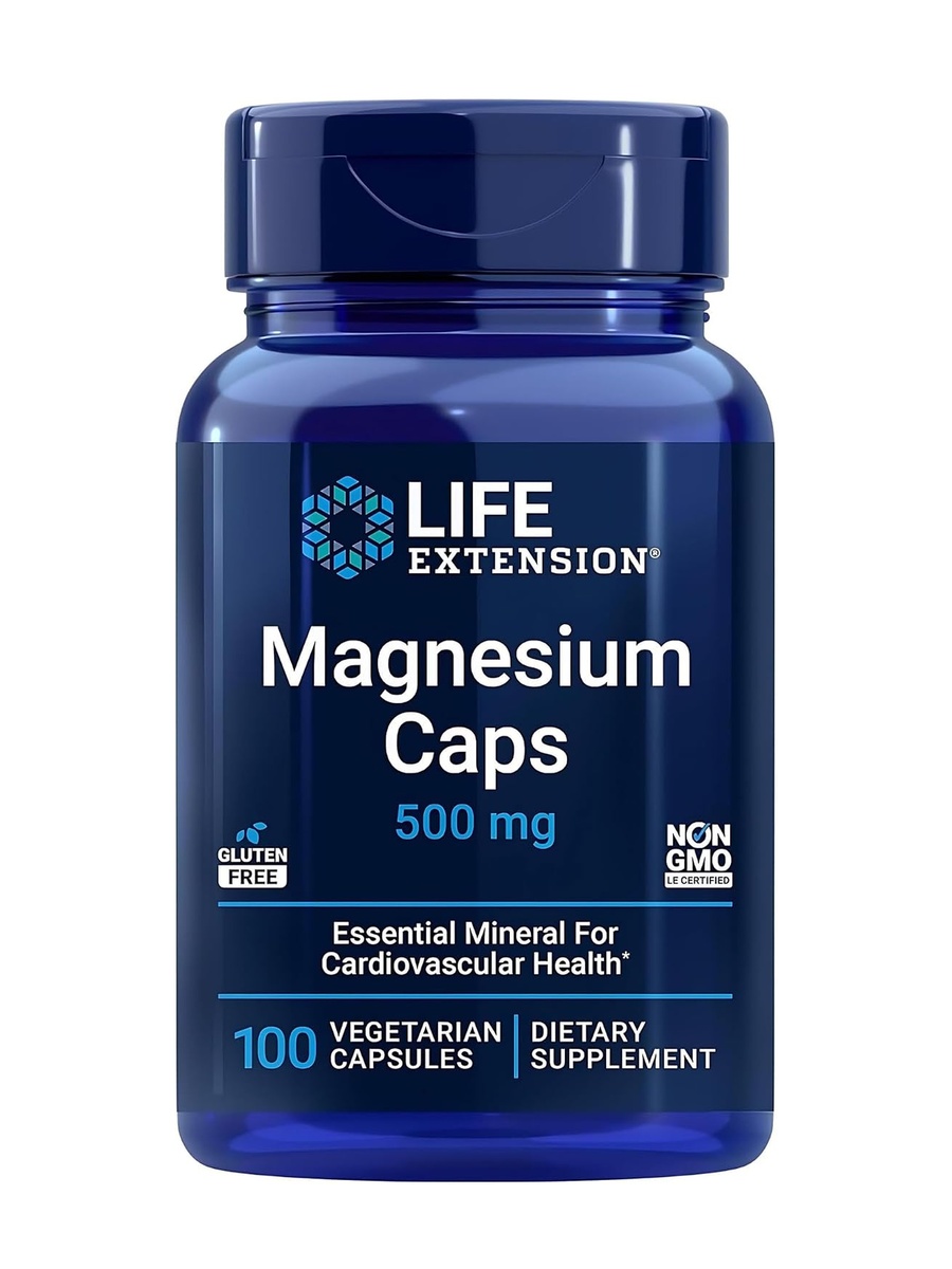Magnesium Caps 500 mg | Heart Health and Bones | Gluten-Free, Non-GMO | Magnesium Oxide, Citrate and Succinate |  100 Capsules