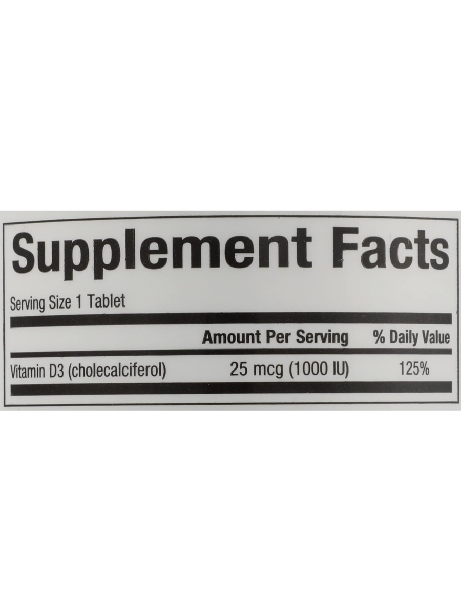 Vitamin D3 1000 IU | Unflavored | Immune Support, Healthy Bones | Calcium |  90 Tablets