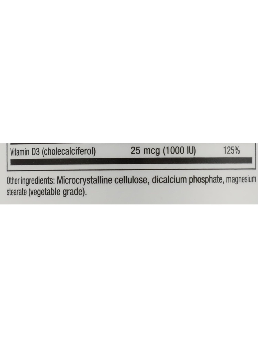 Vitamin D3 1000 IU | Unflavored | Immune Support, Healthy Bones | Calcium |  90 Tablets