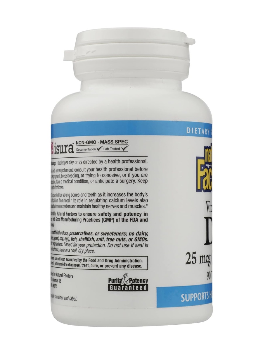 Vitamin D3 1000 IU | Unflavored | Immune Support, Healthy Bones | Calcium |  90 Tablets