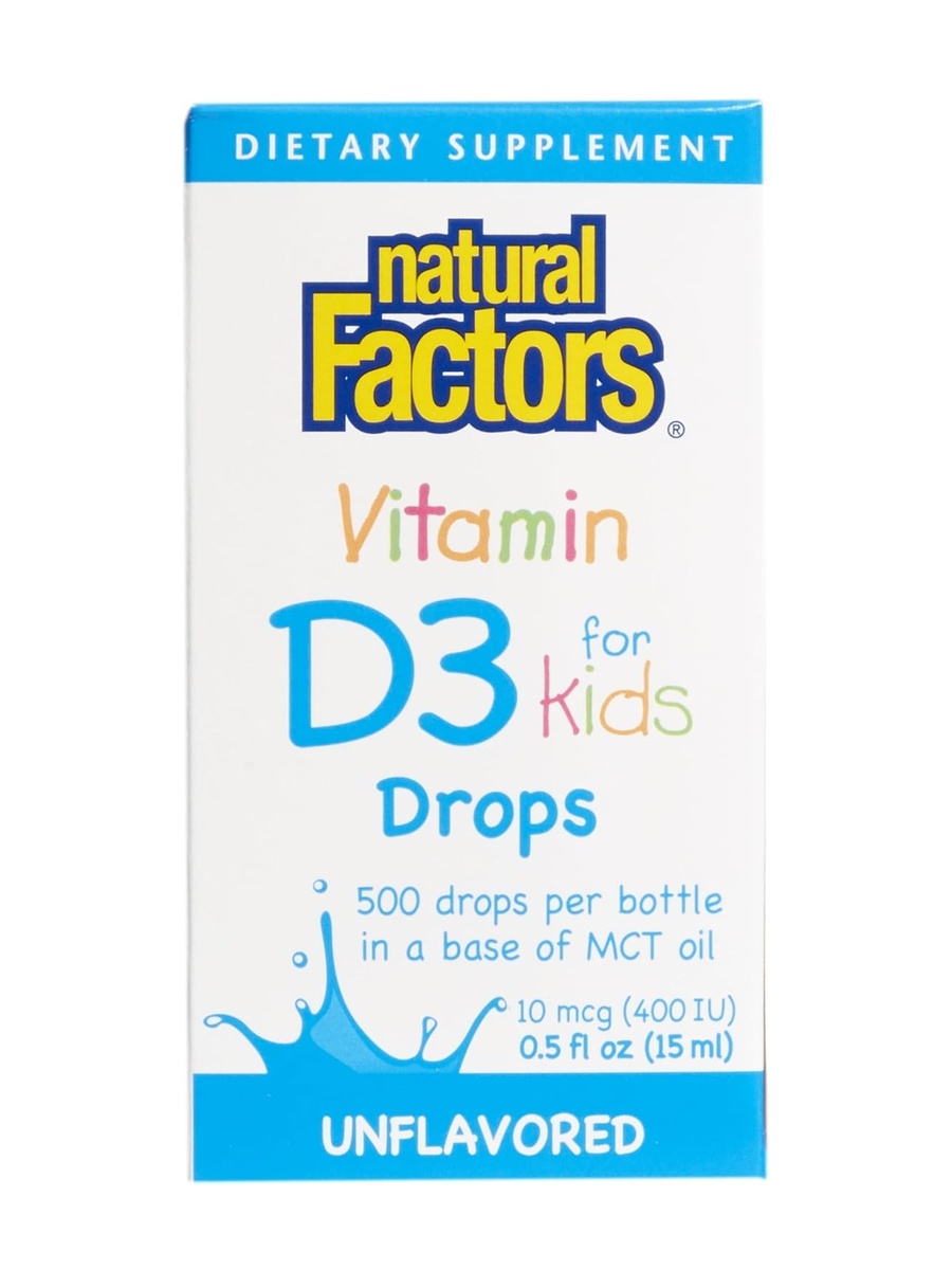Kids Vitamin D3, 400 IU Drop | Unflavored, 15 ml | Bone Health Support | 500 Servings