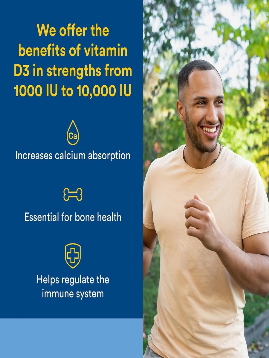 Vitamin D3, 25 mcg and Vitamin K2, 120 mcg | Unflavored | Bone Health Support, Energy Management | Vitamin D3, Vitamin K, Calcium, Vitamin D |  60 Softgels