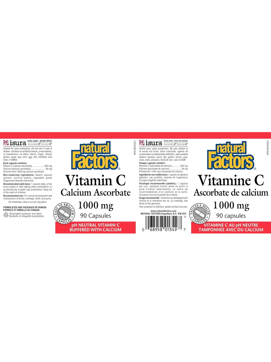 Vitamin C Calcium Ascorbate 1000 mg | Unflavored | immune support | Vitamin C |  90 Capsules