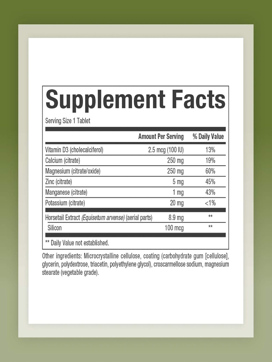 Calcium, Magnesium Citrate with D3 | Unflavored | Sleep Support | Potassium, Zinc, Manganese | 180 Tablets
