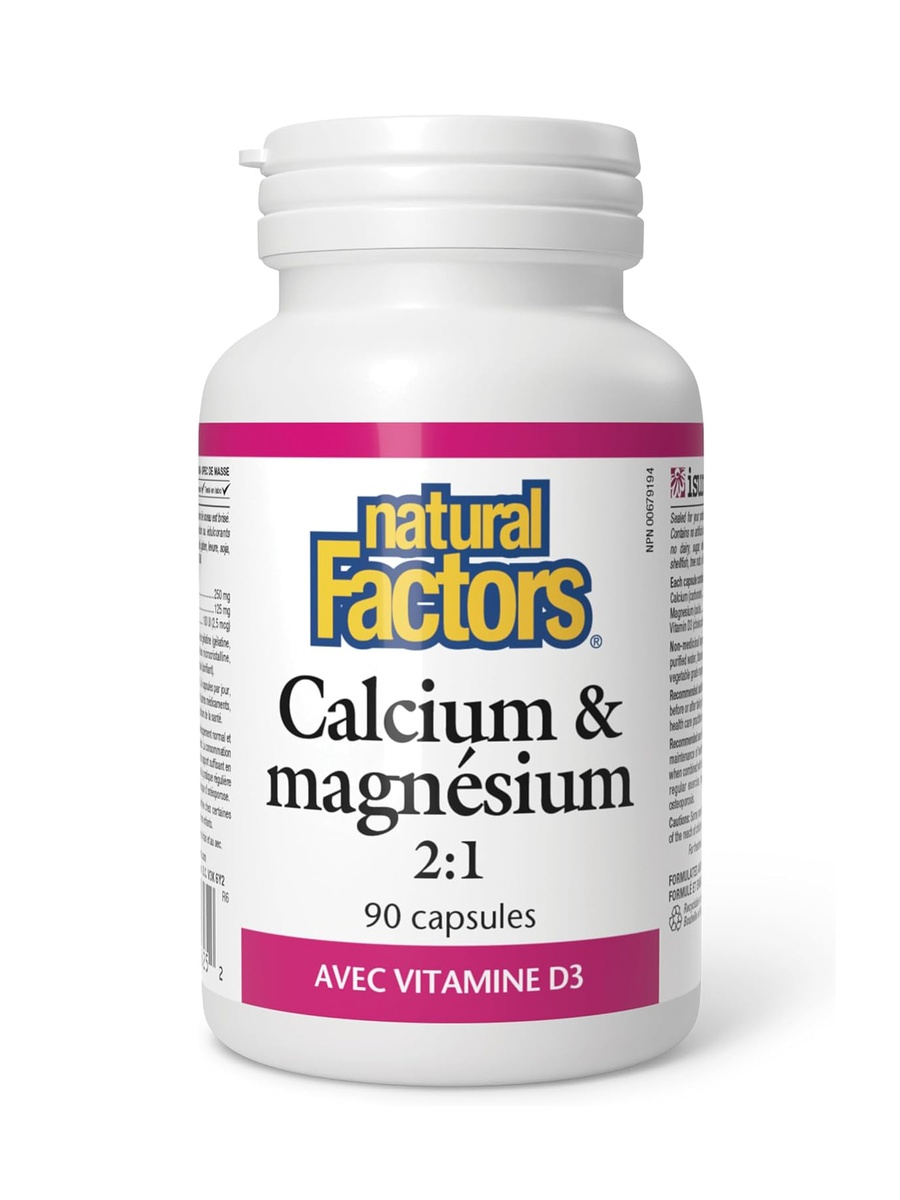 Calcium and Magnesium 2:1 Plus Vitamin D3 | Bone, Teeth Health Support |  90 Capsules