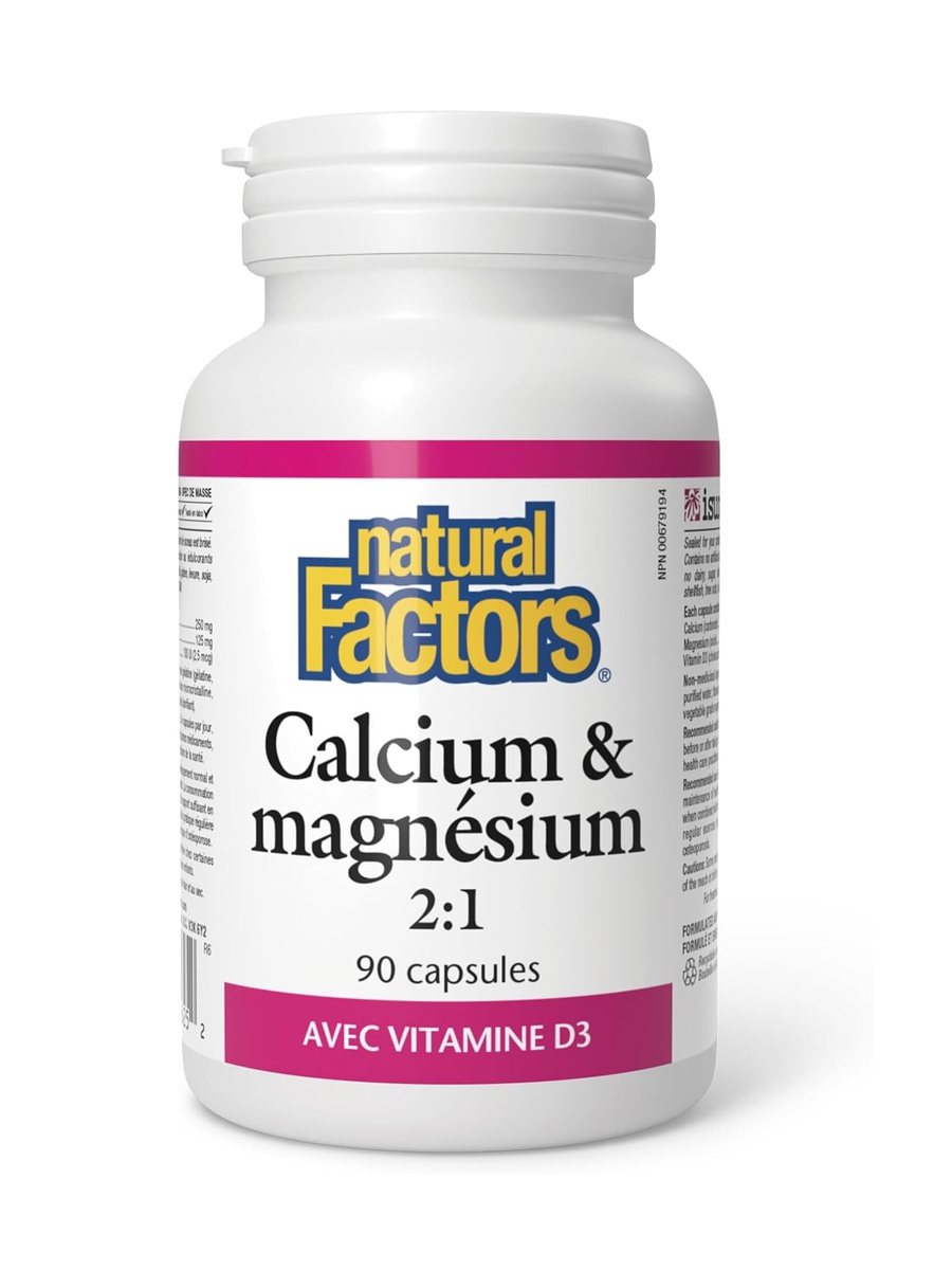 Calcium and Magnesium 2:1 Plus Vitamin D3 | Bone, Teeth Health Support |  90 Capsules