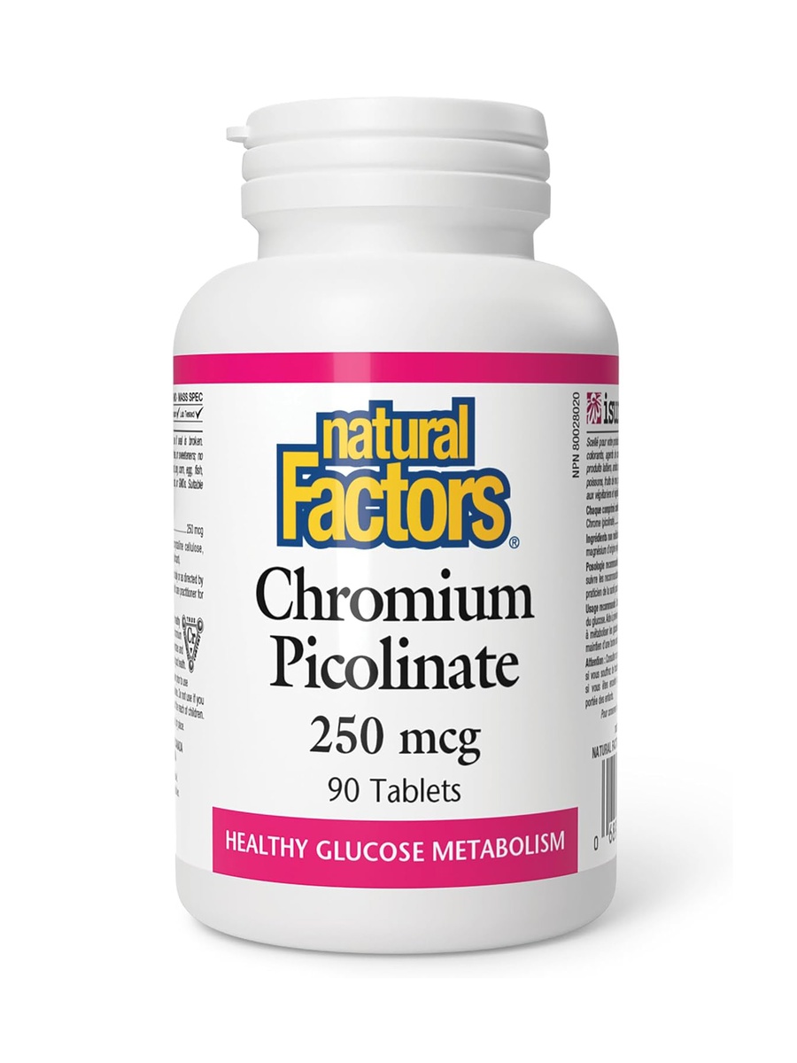 Chromium Picoline 250 mcg | Unflavored | Healthy Glucose Metabolism |  90 Tablets