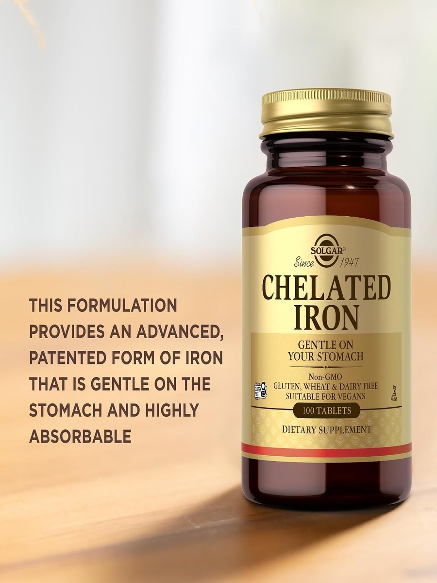 Chelated Iron | Unflavored | Cardiovascular Support | Magnesium |  100 Tablets