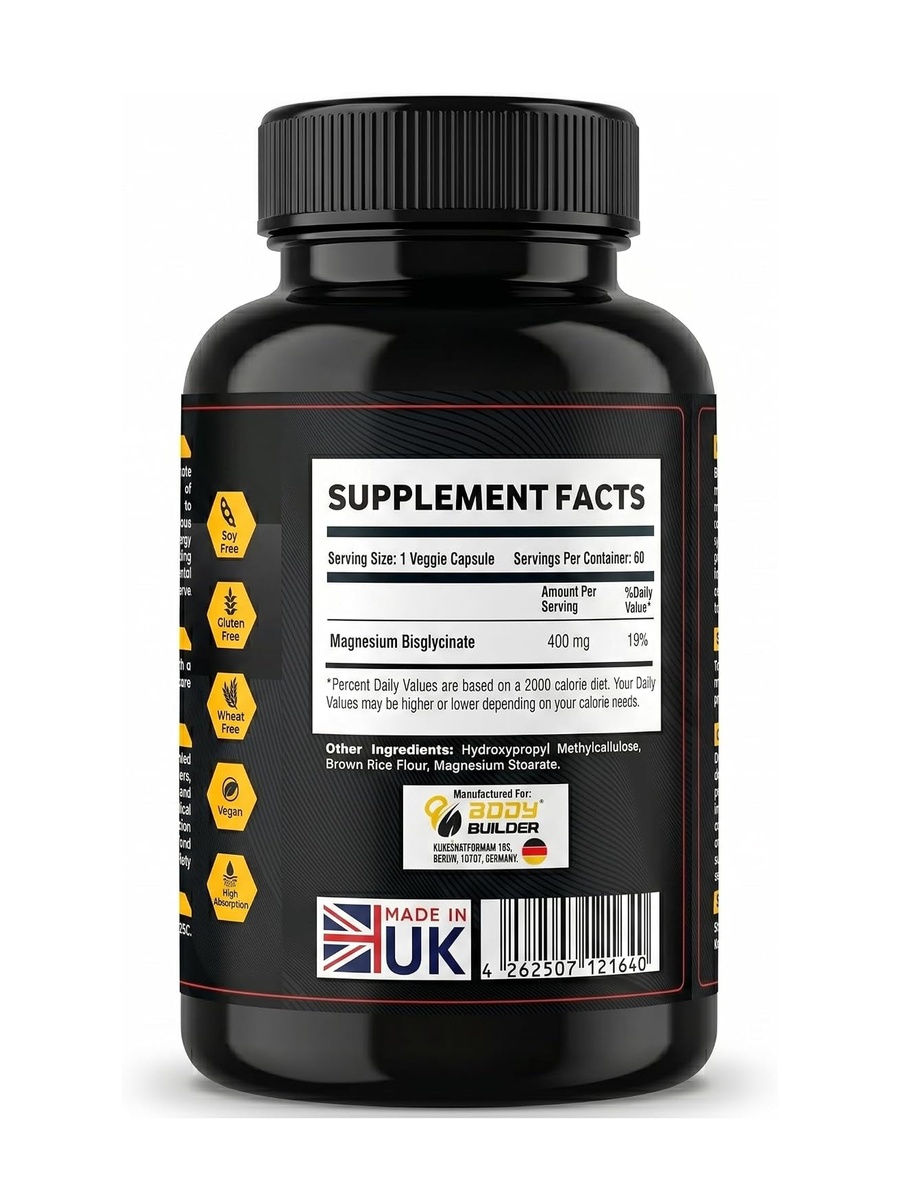 Magnesium Bisglycinate 400mg | Sleep Support | Magnesium |  60 Capsules