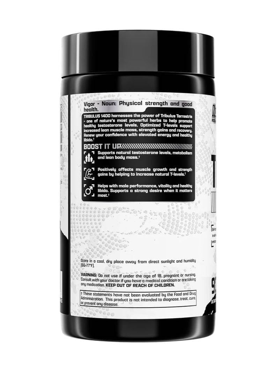 Tribulus 1400 | Unflavored | Natural Strength, Testosterone Support  | Tribulus |  90 Capsules
