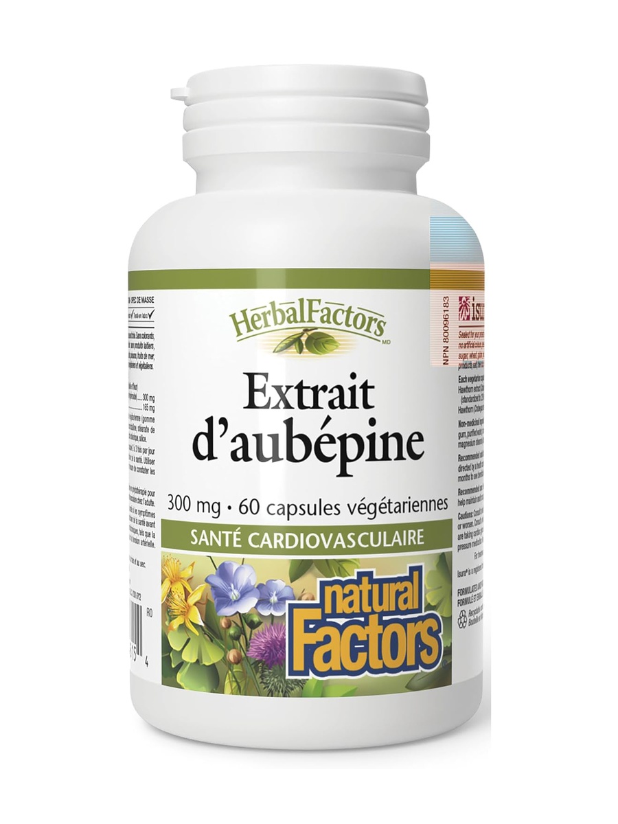 Herbal Factors Hawthorn Extract 300 mg | Heart Health Support | Magnesium |  60 Vegetarian Capsules
