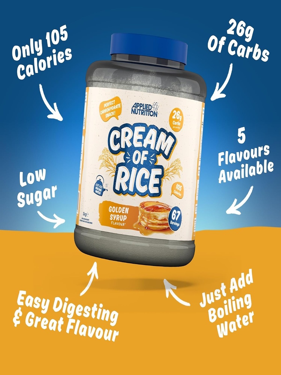 Cream of Rice | Golden Syrup, 2 kg | Digestive Health Support | 67 Servings