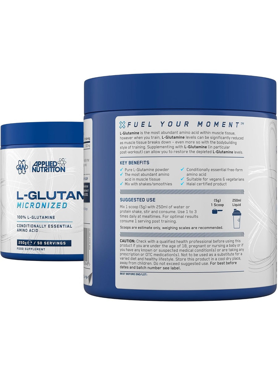 L Glutamine Powder | Unflavored, 250 g | Immune Support | L-Glutamine | 50 Servings