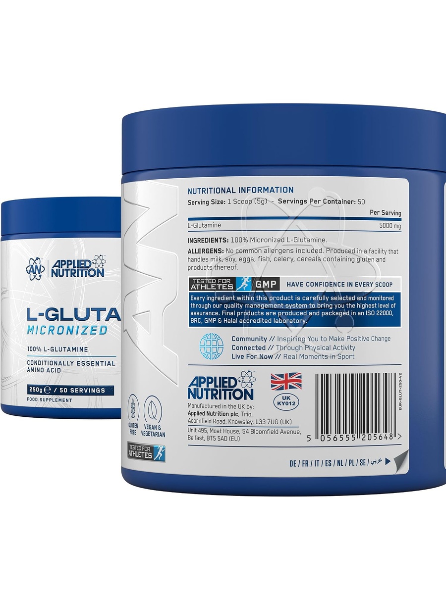 L Glutamine Powder | Unflavored, 250 g | Immune Support | L-Glutamine | 50 Servings