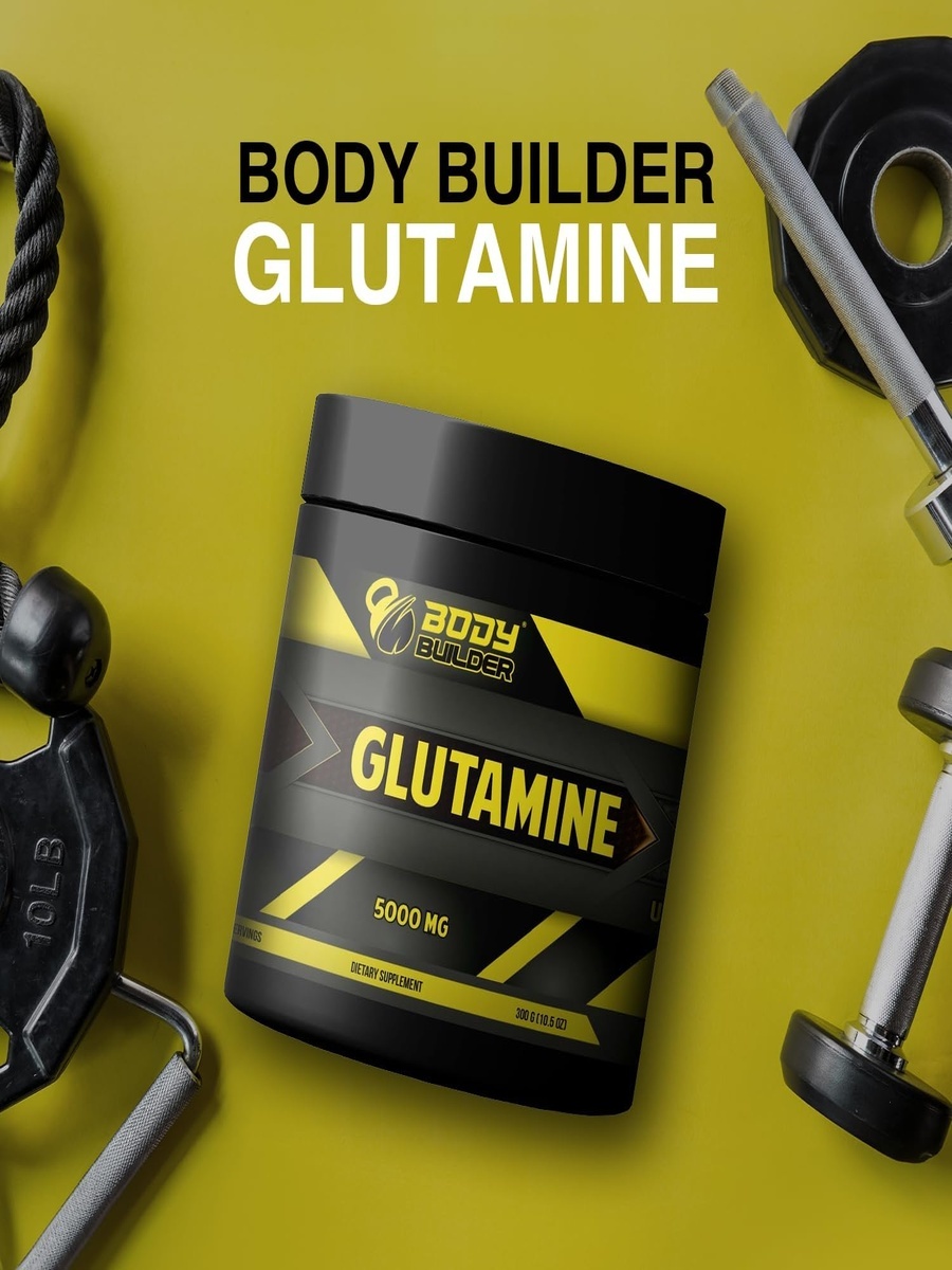 Glutamine 5000 mg Powder | Unflavored, 300 g | Exercise Recovery, Muscle Buildup | 60 Servings