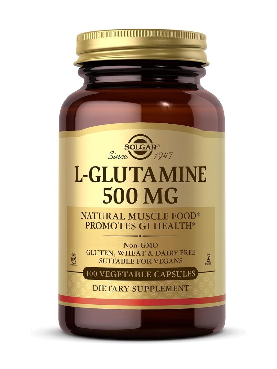 L-Glutamine 500 mg | Gluten, Wheat, Dairy Free | Gastrointestinal | Amino Acid |  100 Vegetable Capsules