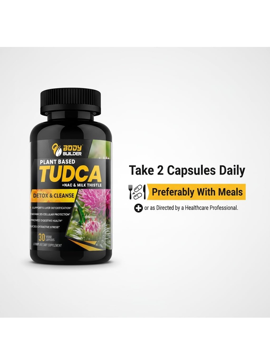 Plant based TUDCA with NAC and Milk Thistle | Liver Detoxification |  30 Veggie Capsules