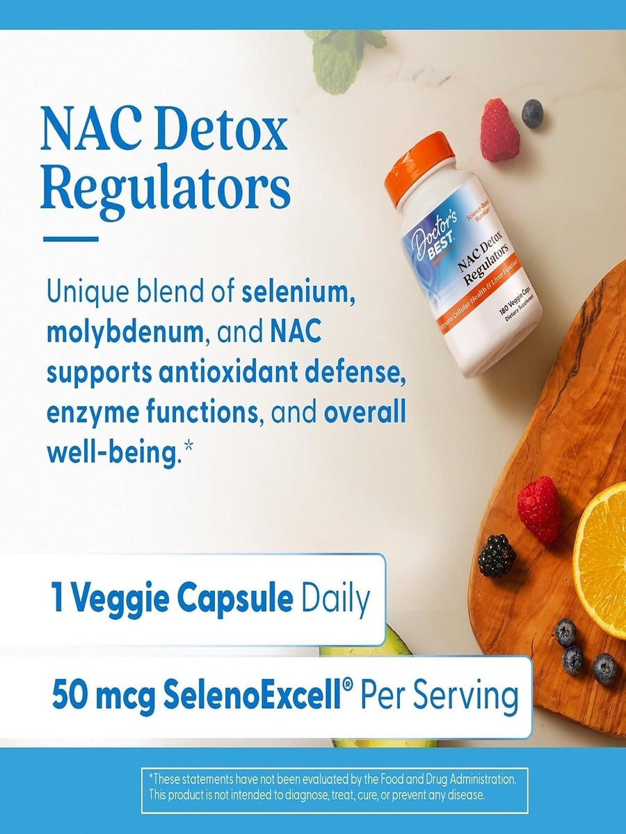 منظمات ناك للتنظيف لدعم صحة الكبد ومضادات الأكسدة مع السيلينيوم بدون نكهة، 180 كبسولة