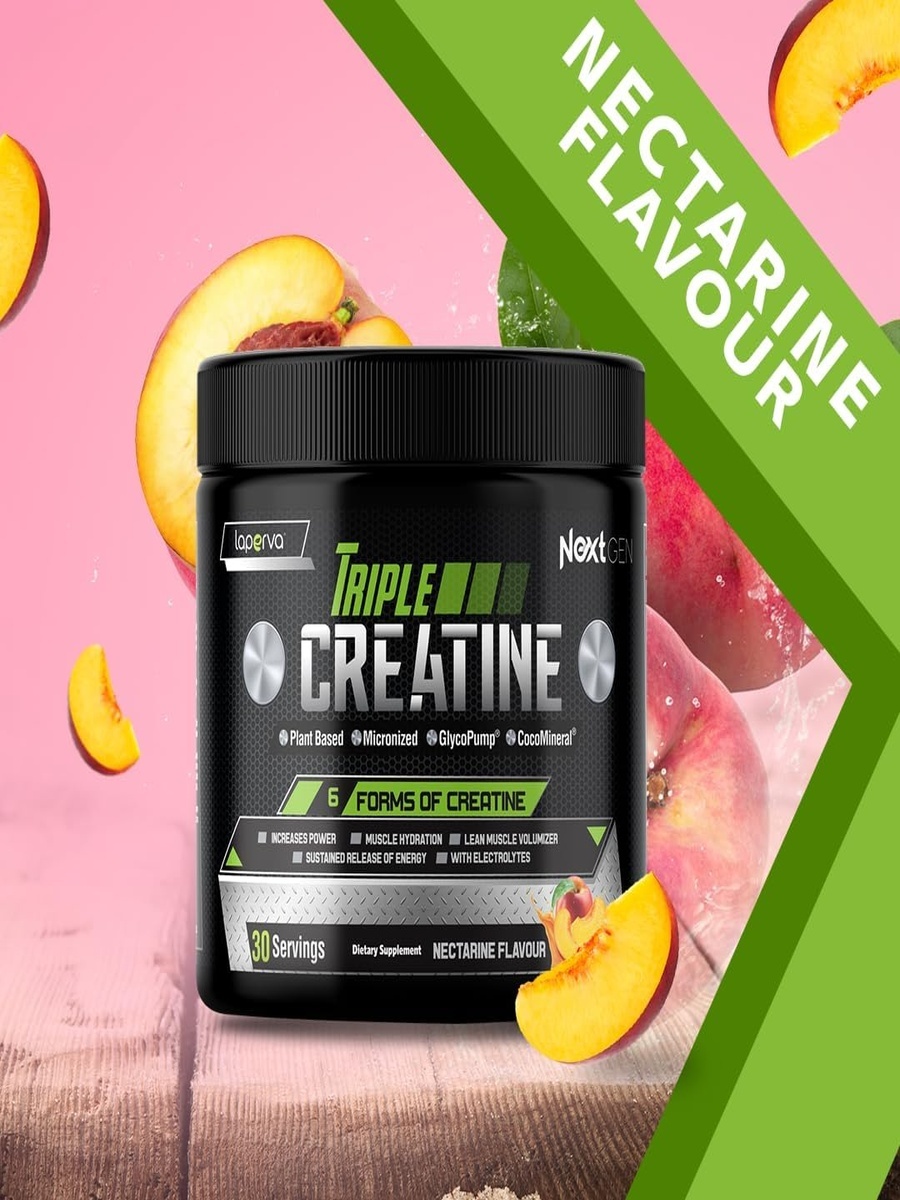 Triple Creatine | Nectarine | Muscle Growth | Creatine | 30 Servings