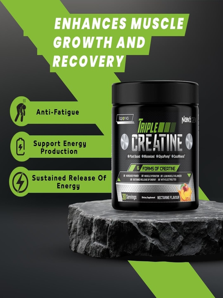 Triple Creatine | Nectarine | Muscle Growth | Creatine | 30 Servings