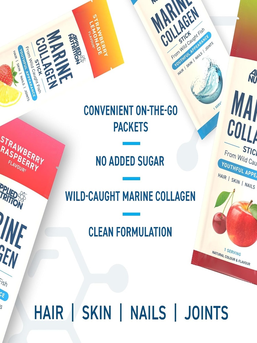 عصا الكولاجين البحري، بالفراولة، لتفتيح البشرة، فيتامين سي، 10 حصص