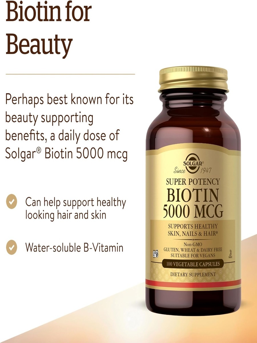 Biotin 5000 mcg | Unflavored | Energy Management | Vitamin B7 |  100 Capsules