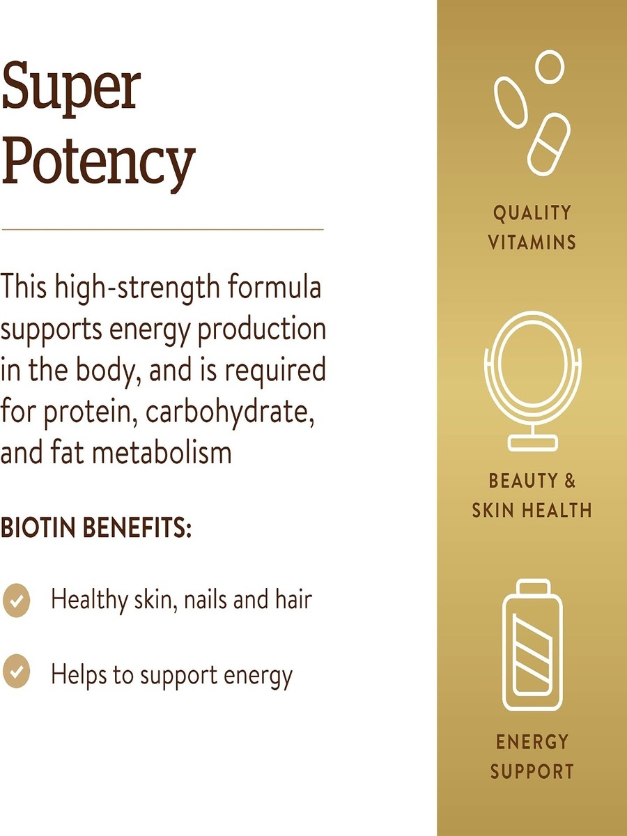 Biotin 5000 mcg | Unflavored | Energy Management | Vitamin B7 |  100 Capsules