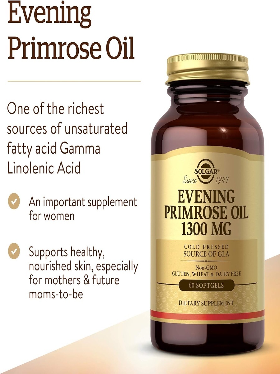 Evening Primrose Oil 1300 Mg | Metabolism | Evening Primrose |  60 Softgels