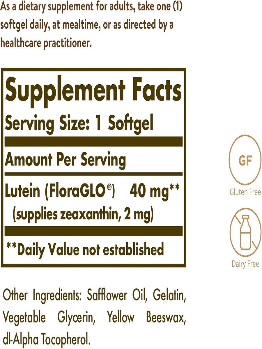 Lutein 40 mg | Unflavored | multivitamin |  30 Softgels