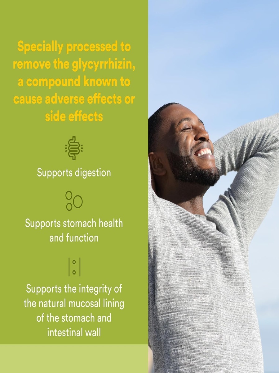 DGL Deglycyrrhizinated Licorice Root Extract | Unflavored | Digestive Health Support | Licorice Root |  90 Tablets