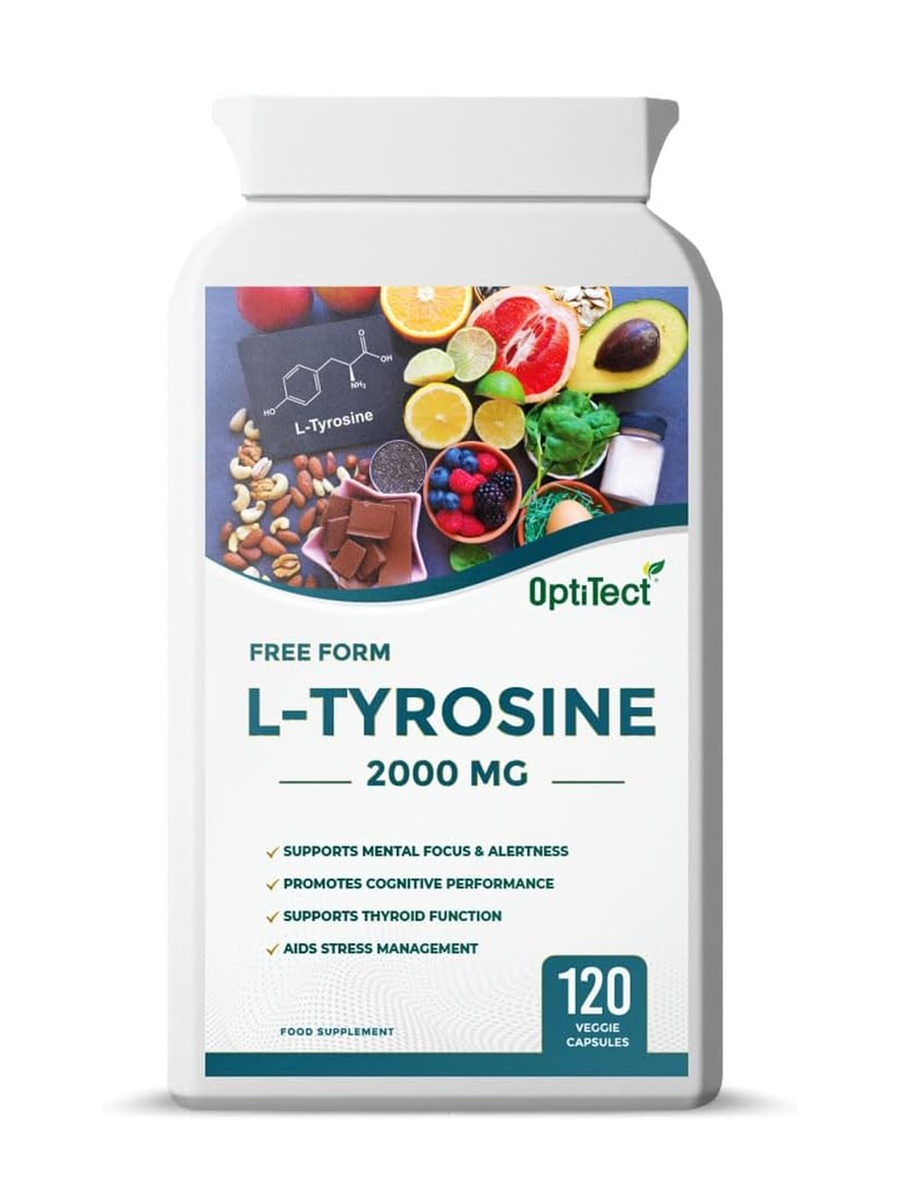 L-Tyrosine 2000 mg | Unflavored | Stress Management, Cognitive Performance | 120 Capsules