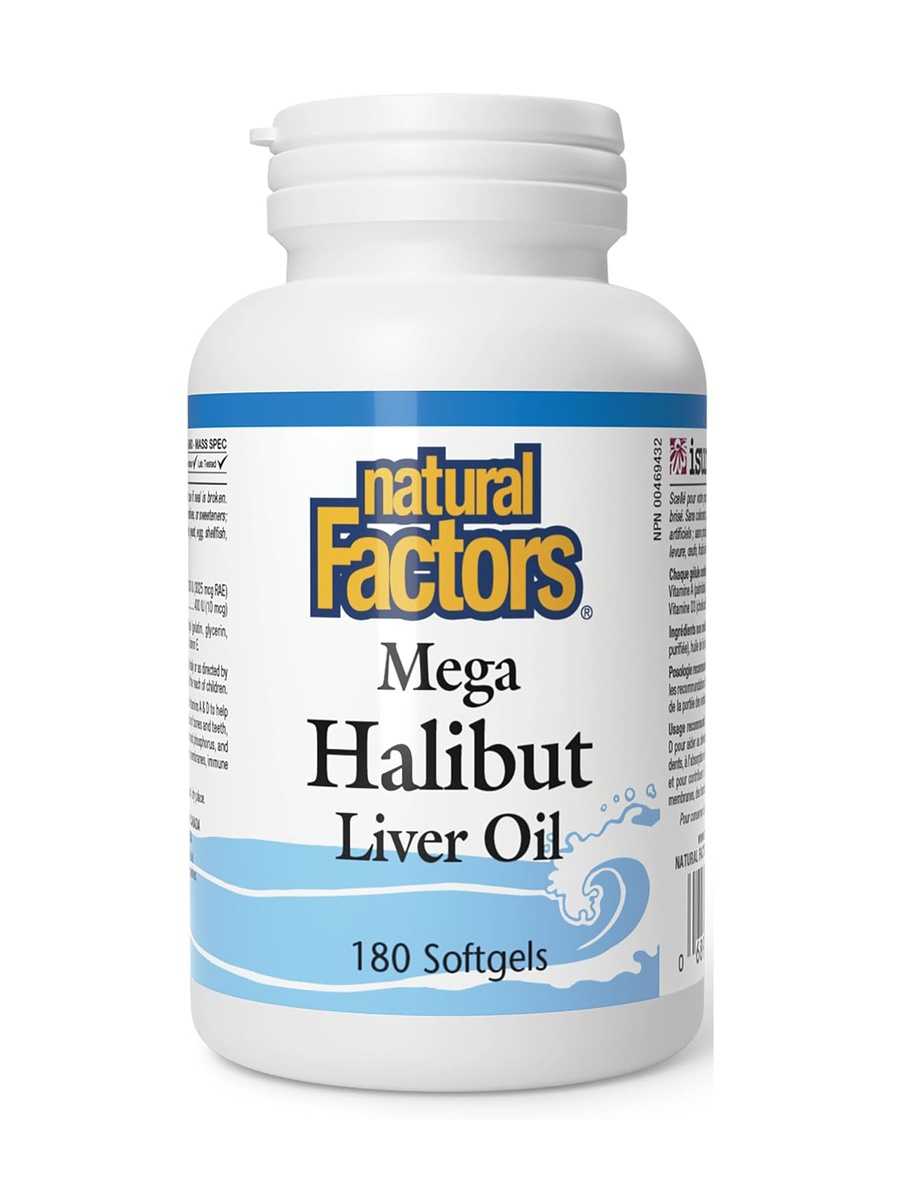 Mega Halibut Liver Oil | Digestive Health Support | 180 Softgels