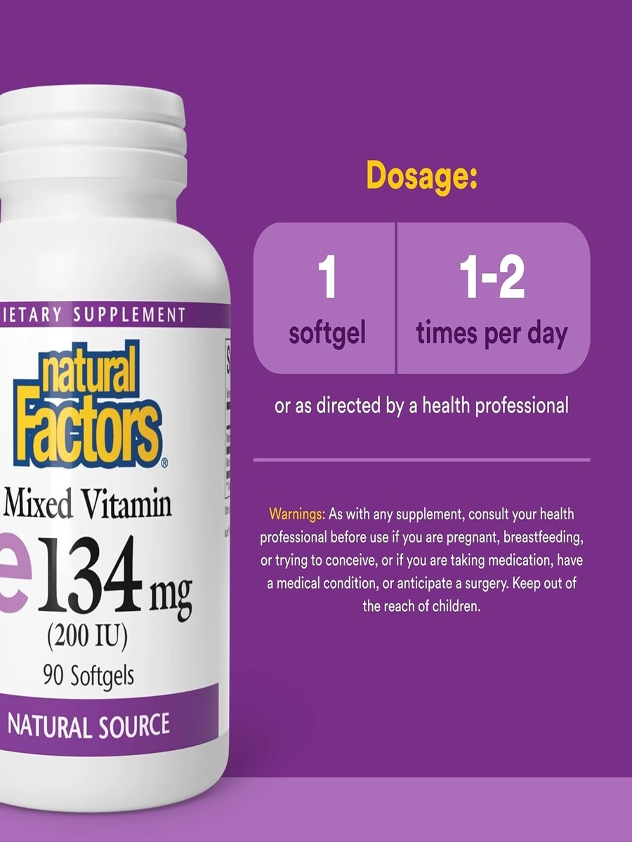 Mixed Vitamin E 134 mg | Unflavored | Immune Support, Antioxidant | Natural Source |  90 Softgels