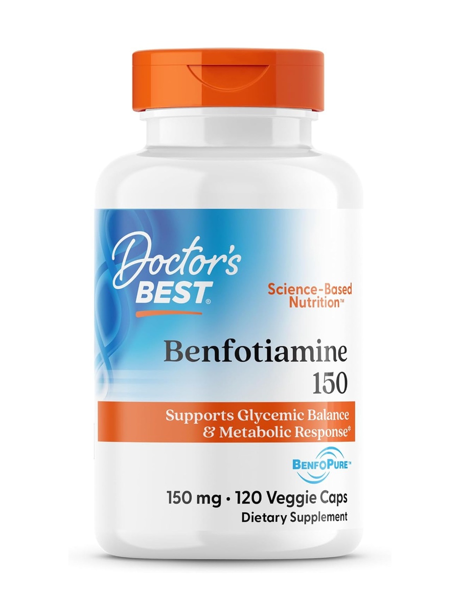 Benfotiamine with BenfoPure® | Glucose & Energy Metabolism Support | Vitamin B1 Supplement | Unflavored | 120 Capsules