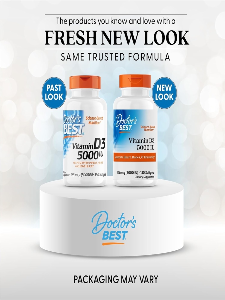 Vitamin D3 5,000 IU | Bone & Joint Health Support | Calcium Absorption & Immune Support | 180 Softgels