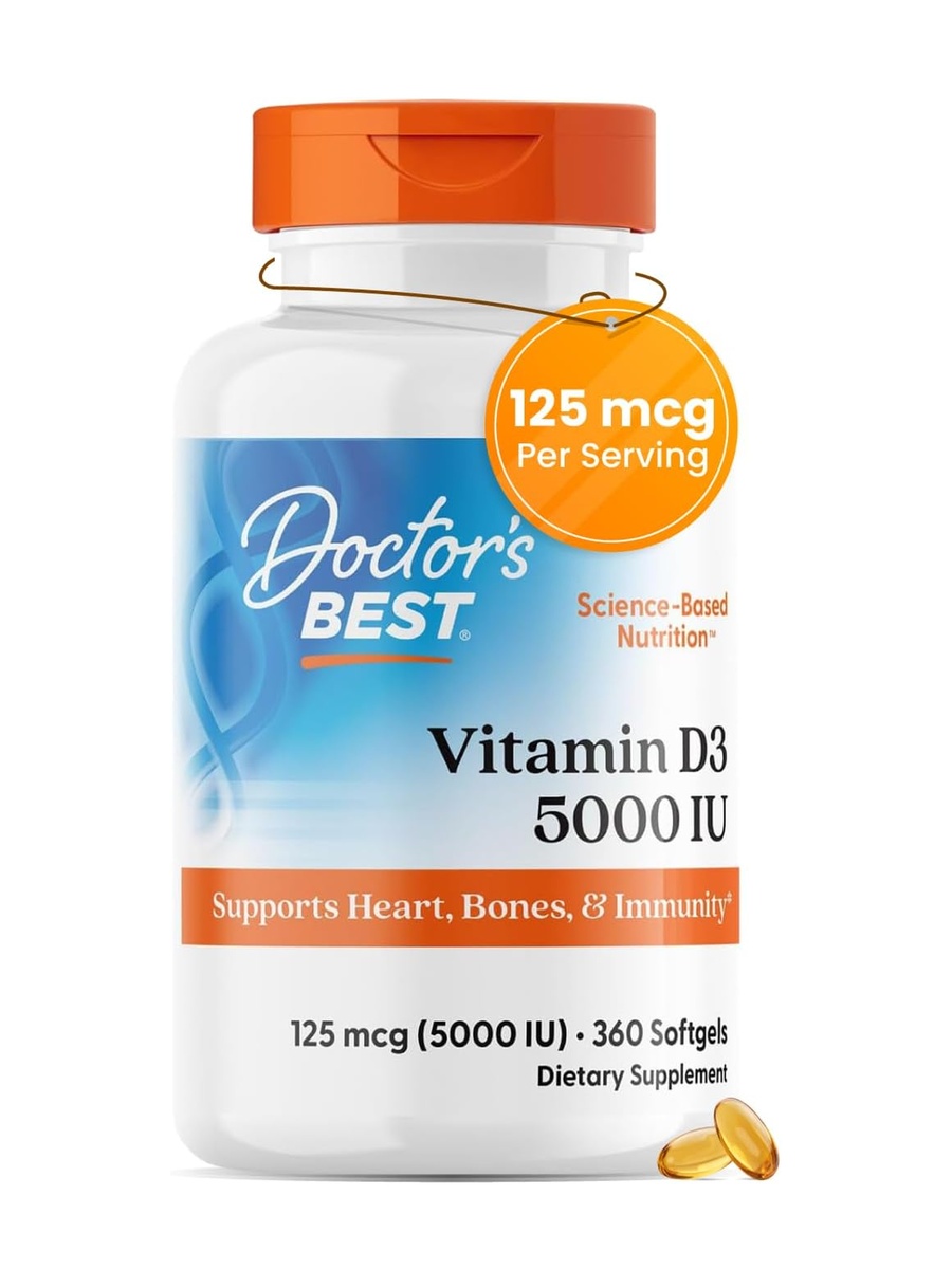 Vitamin D3 5,000 IU | Bone Health & Immune System Support | Vitamin D Supplement | Unflavored | 360 Softgels
