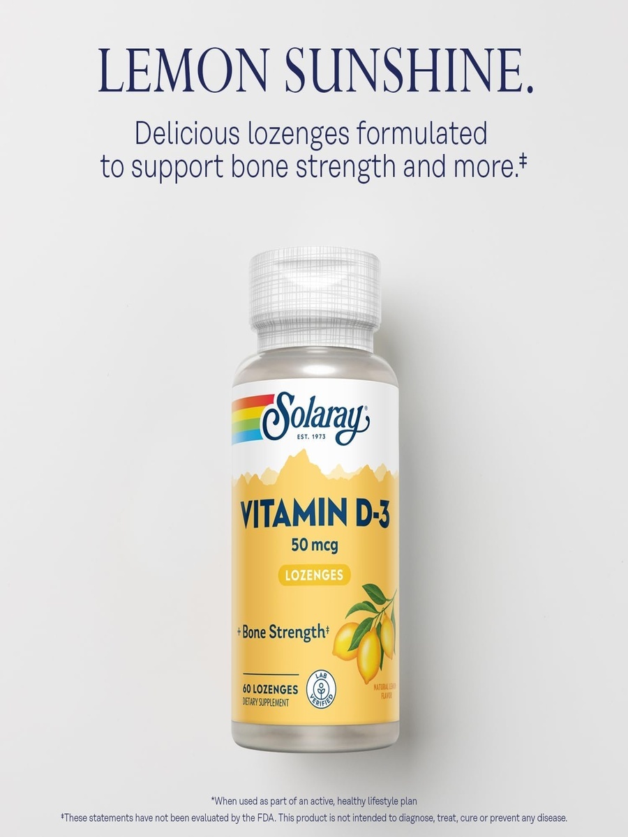 Vitamin D3 50 mg  Lozenges | Bone and Joint Support |  60 Lozenges