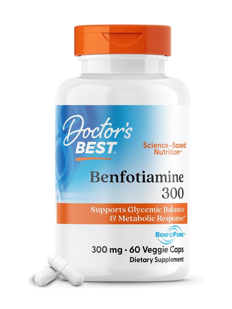 Benfotiamine 300 mg | Vitamin B1 Supplement | Metabolic & Nerve Health Support | Non-GMO, Vegan, Gluten-Free & Soy-Free | 60 Veggie Capsules