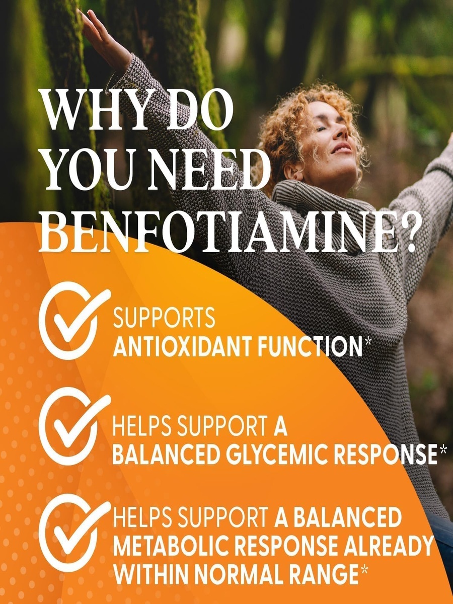 Benfotiamine 300 mg | Vitamin B1 Supplement | Metabolic & Nerve Health Support | Non-GMO, Vegan, Gluten-Free & Soy-Free | 60 Veggie Capsules
