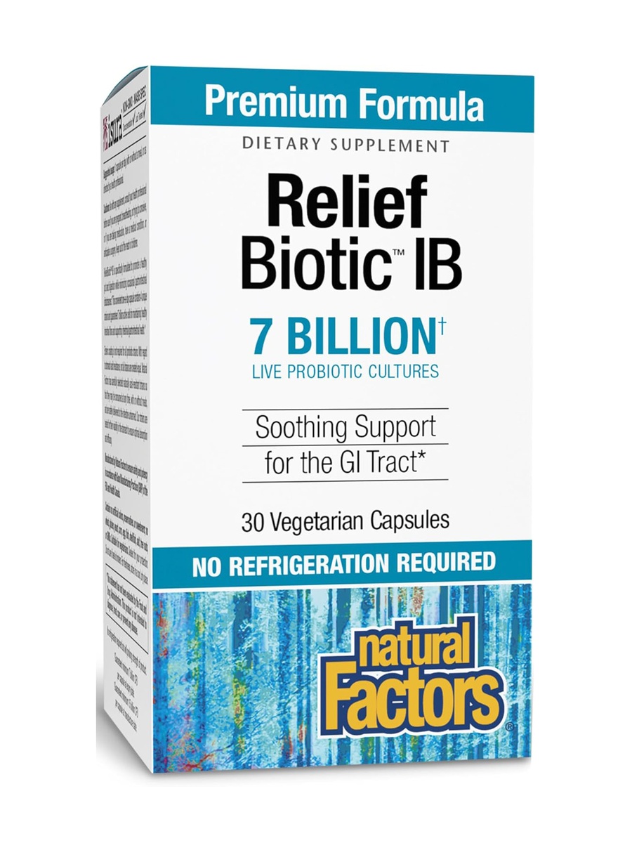 IBS Relief Biotic 7 Billion 4-Strain 30 Vegetable Capsules | Unflavored |  30 Capsules