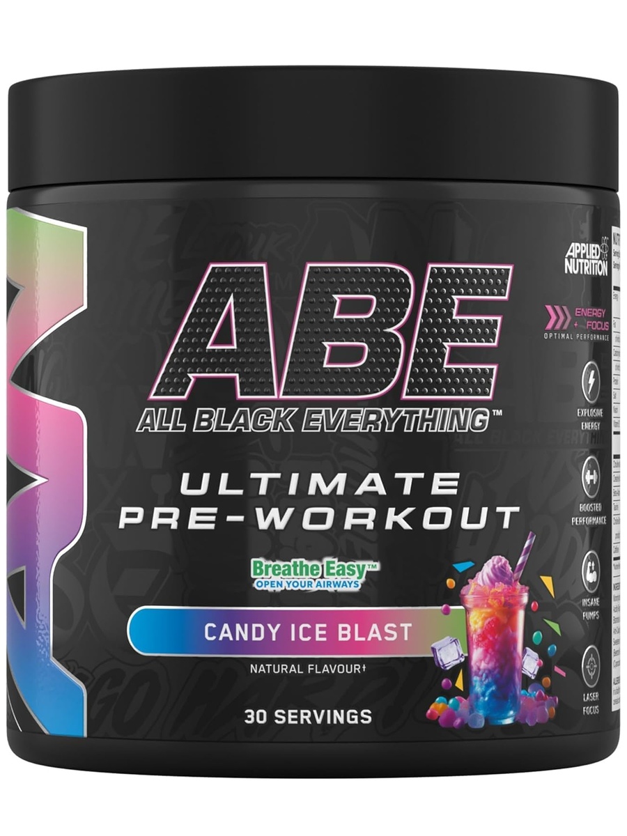 Abe Ultimate Pre-Workout | Candy Ice Blast, 315 g | Energy Management | Creatine | 30 Servings