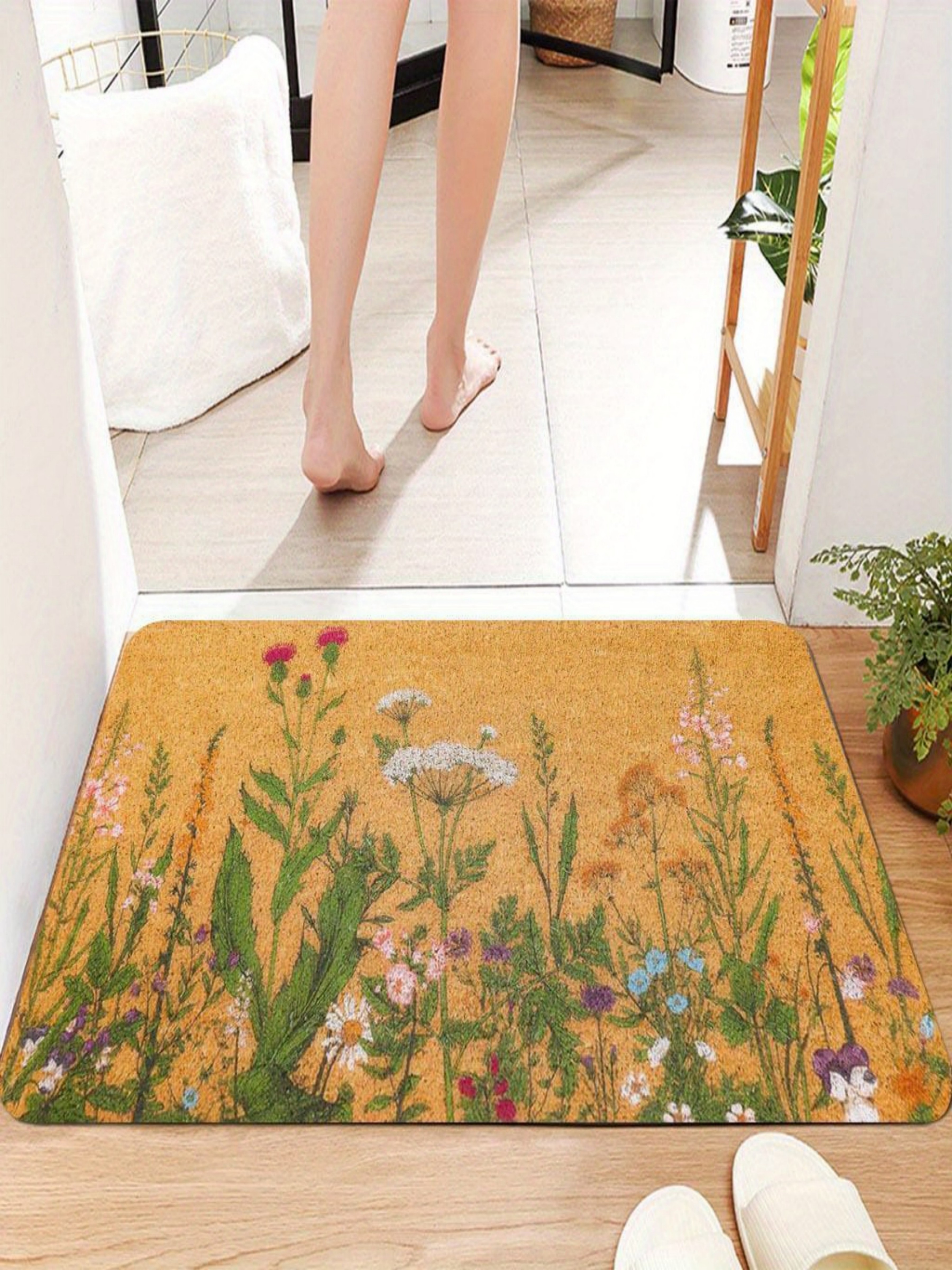 Floral Wildflower Indoor Microfiber Doormat
