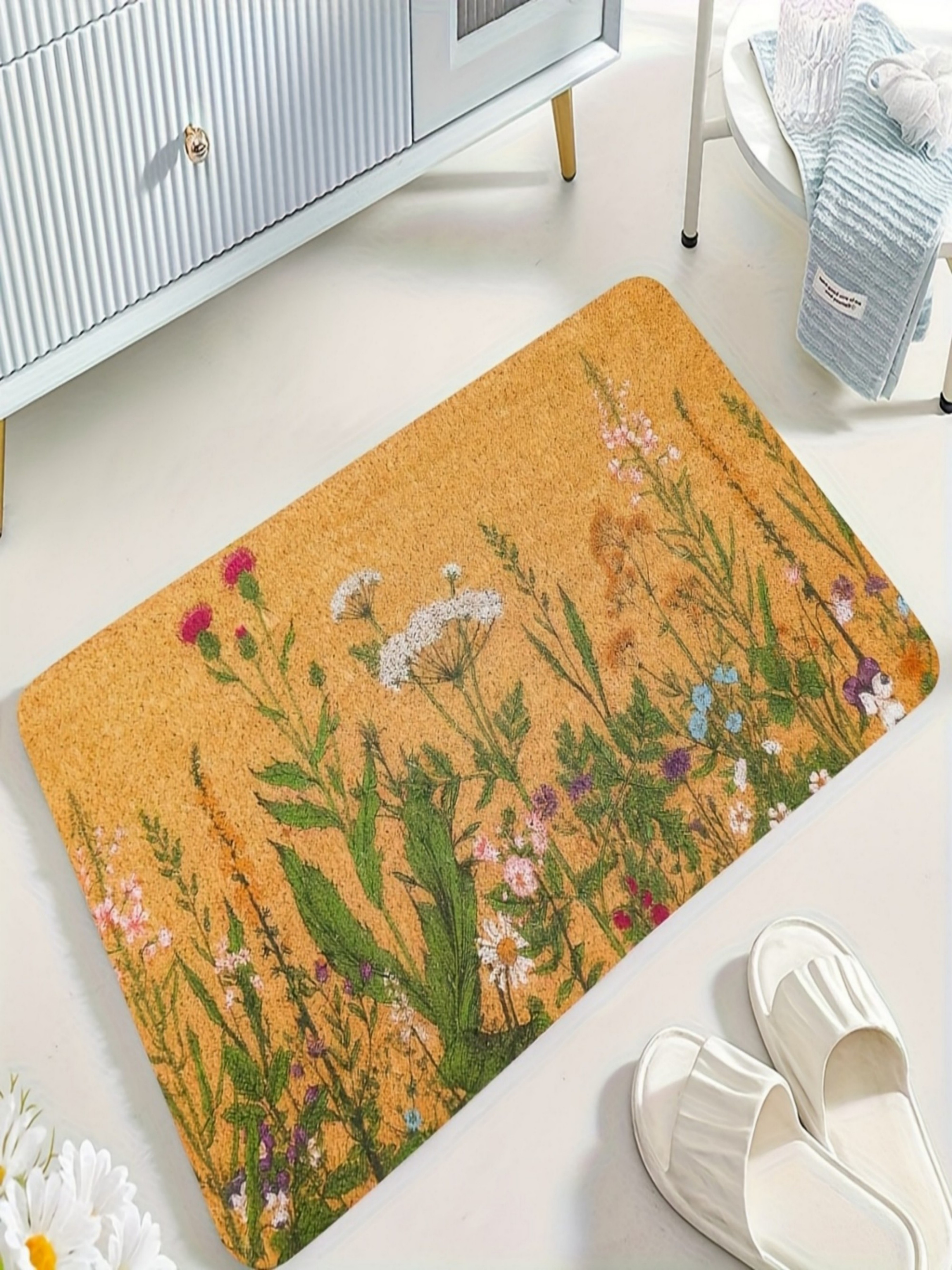 Floral Wildflower Indoor Microfiber Doormat