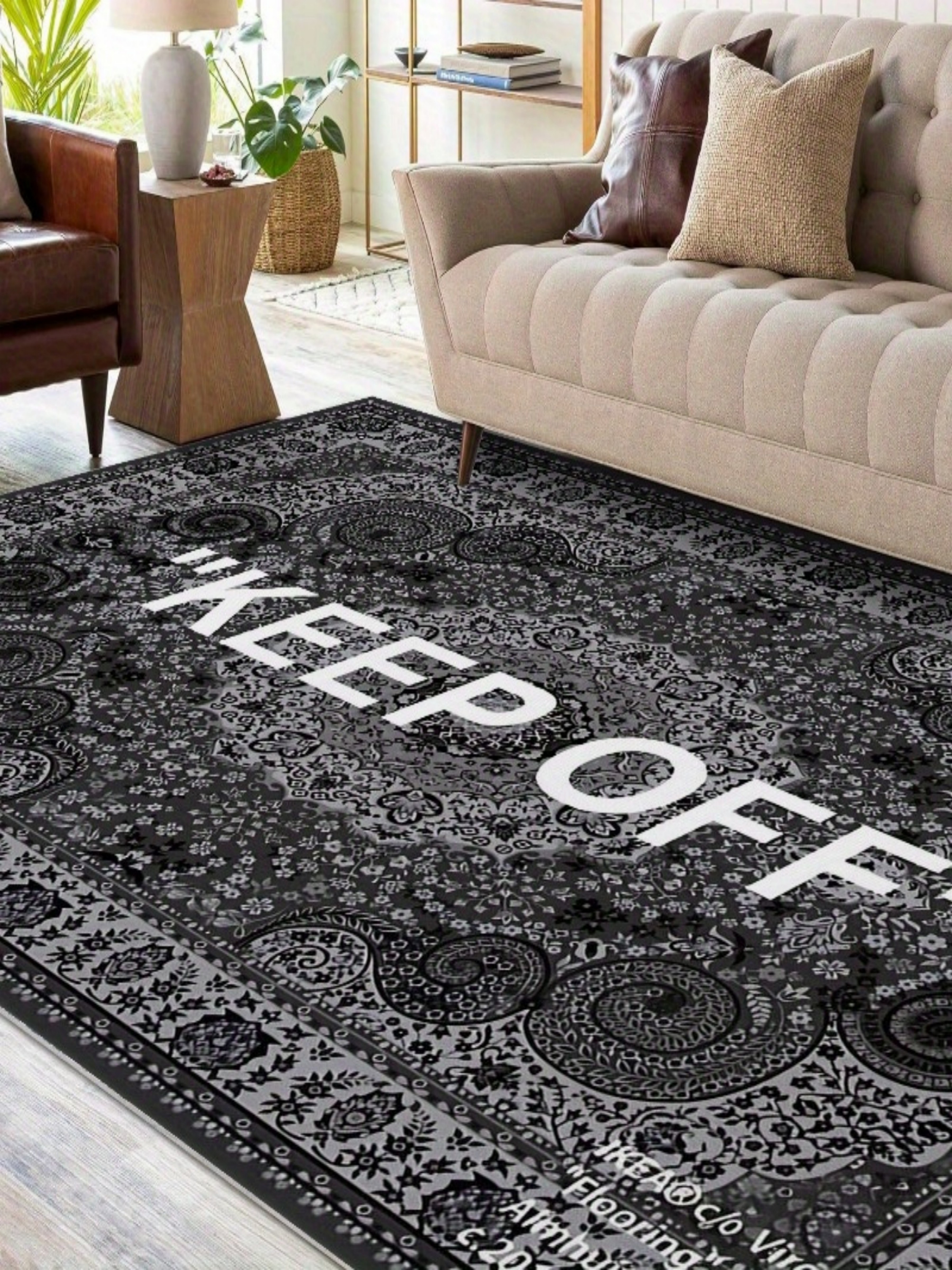Grey Microfiber Flatweave Carpet