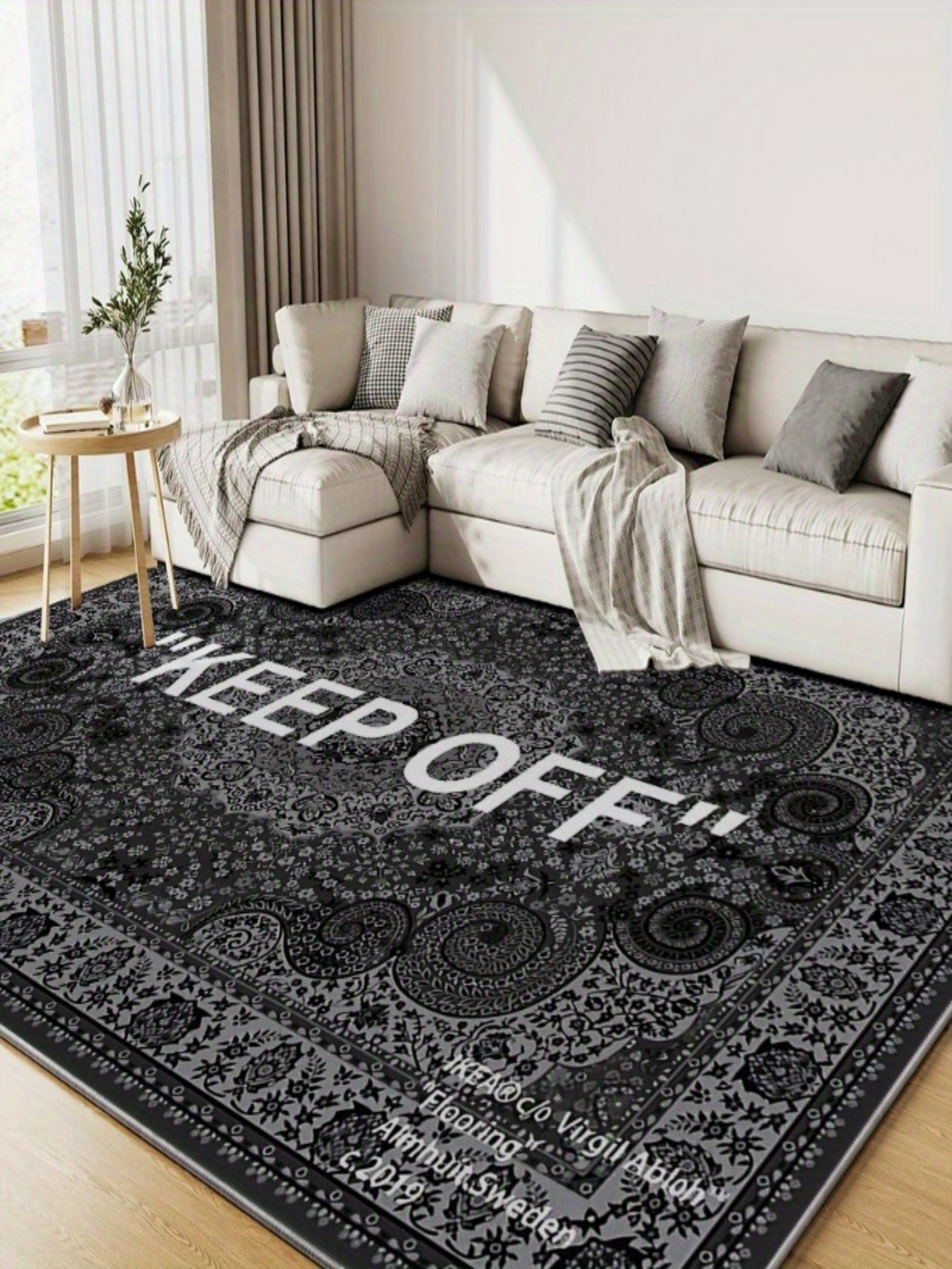 Grey Microfiber Flatweave Carpet