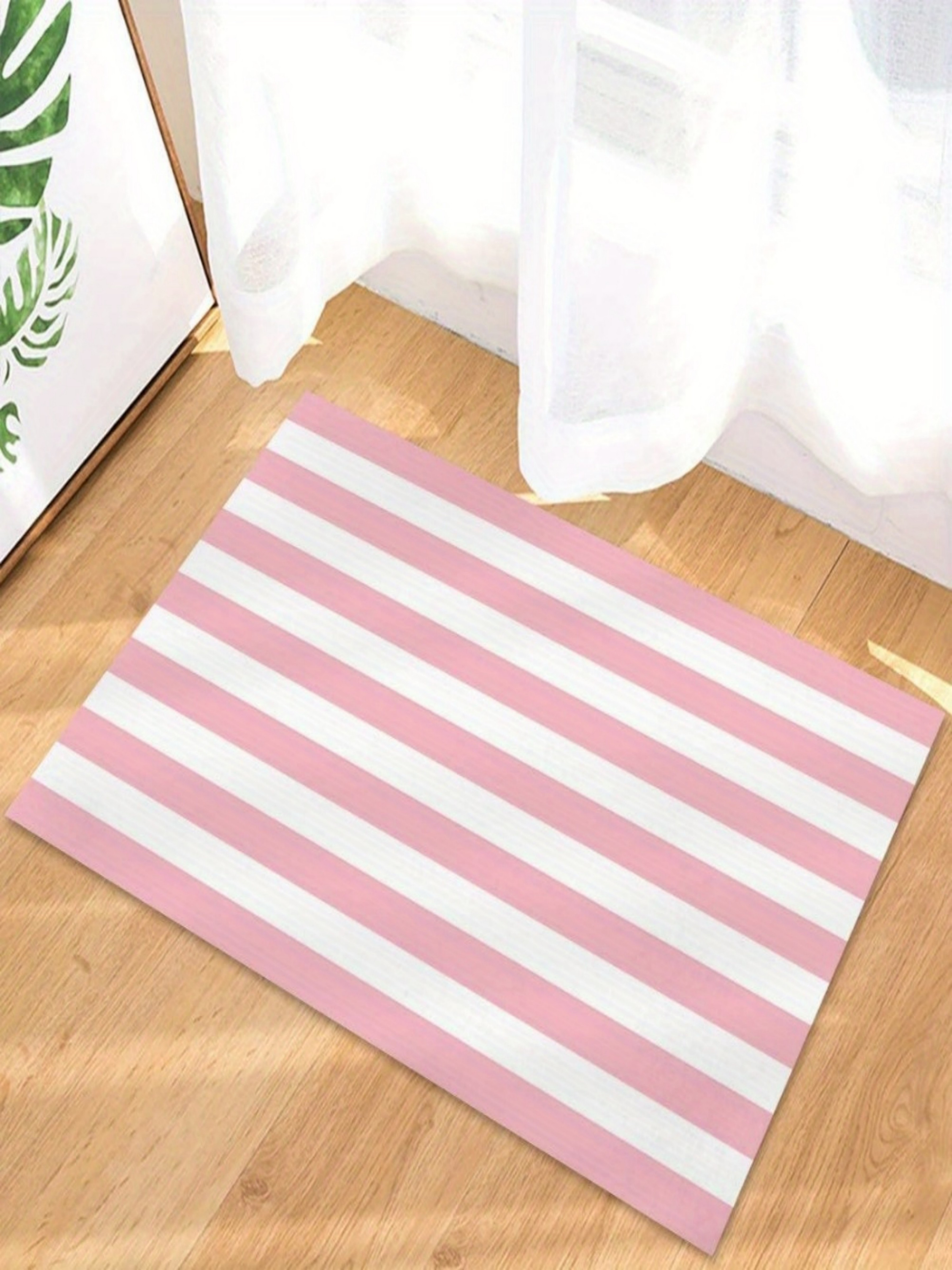Multi-Color Striped Microfiber Indoor Door Mat