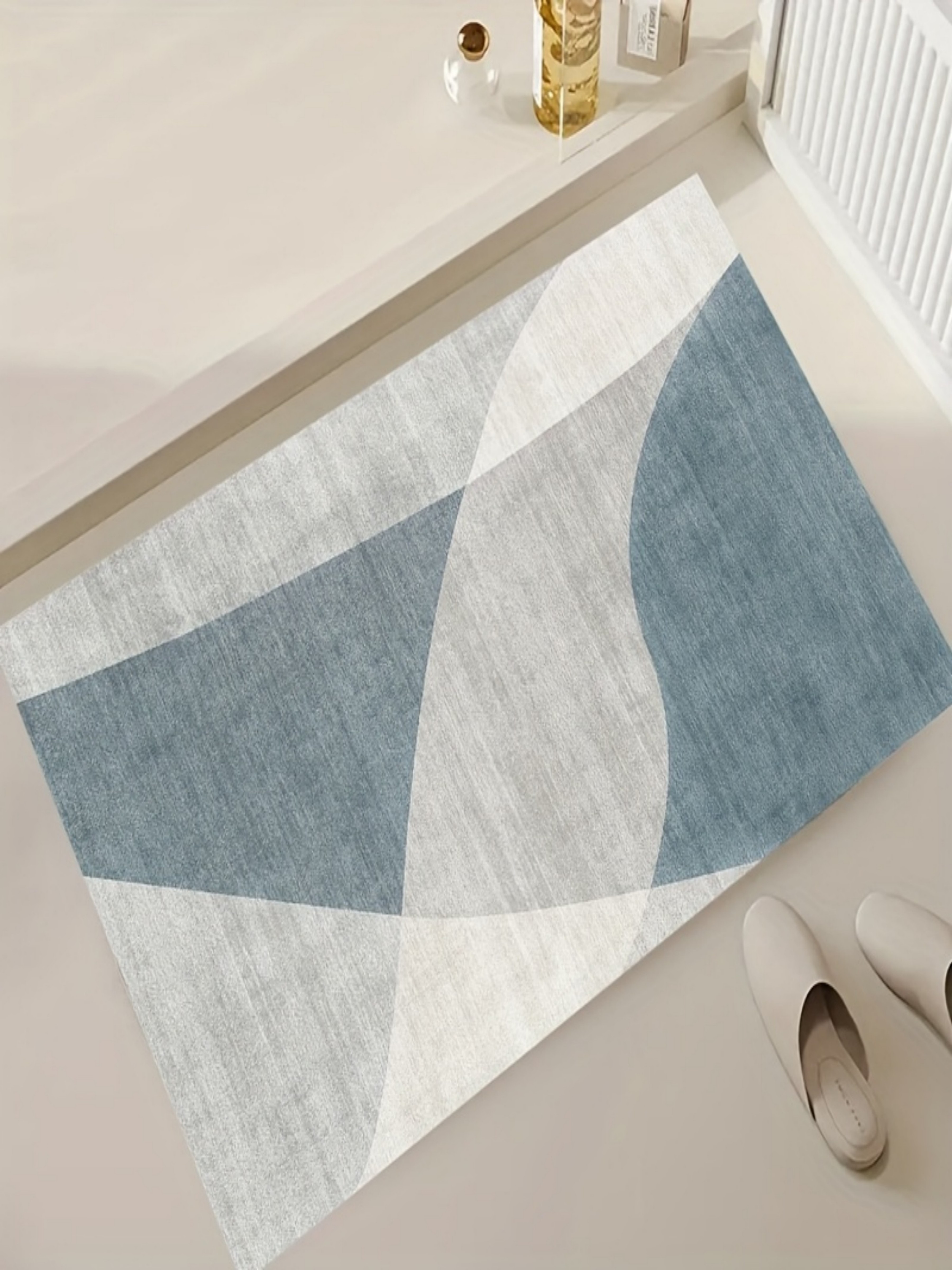 Abstract Wave Microfiber Indoor Door Mat
